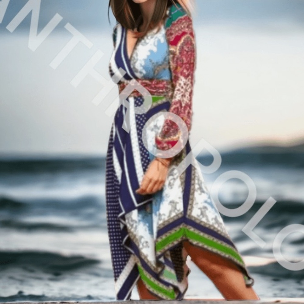 Anthropologie Patchwork Pattern Handkerchief Dress - image 3